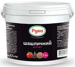 Кетчуп "Шашличний" Руна 5,7 кг пластикове відро