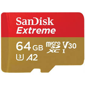 Картка пам'яті SanDisk 64 GB microSD class 10 UHS-I U3 V30 Extreme (SDSQXAH-064G-GN6MN)