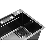 Кухонна мийка Kroner KRP Schwarze - SET7546HM PVD (3,0/0.7 мм), фото 6