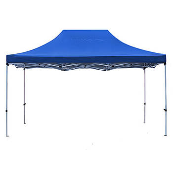 Посилений розсувний намет-гармошка на білому каркасі для саду 2х3 м Синій Тент для вуличної торгівлі