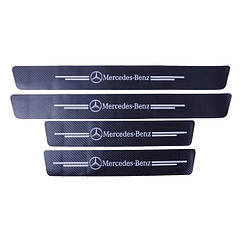 Захисна плівка на пороги з логотипом MERCEDES-BENZ к-т 4 шт. сarbon