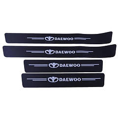 Захисна плівка на пороги з логотипом DAEWOO к-т 4 шт. сarbon