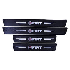 Захисна плівка на пороги з логотипом FIAT к-т 4 шт. сarbon