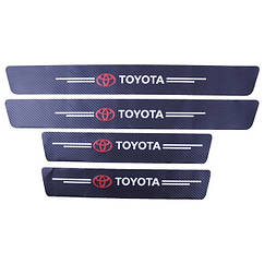 Захисна плівка на пороги з логотипом TOYOTA к-т 4 шт. сarbon