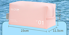 Косметичка прорезинена для басейну "JELLY WASH BAG 01". Розмір 23х11,5х11,5 см. Синій колір, фото 2