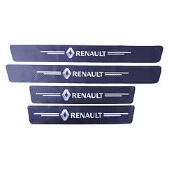 Захисна плівка на пороги з логотипом RENAULT к-т 4 шт. сarbon