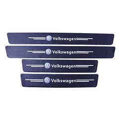 Захисна плівка на пороги з логотипом VOLKSWAGEN к-т 4 шт. сarbon
