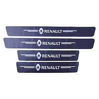 Защитная плёнка на пороги с логотипом RENAULT к-т 4 шт. сarbon