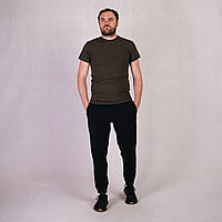Футболка чоловіча трикотажна однотонна літня хакі 48-60р