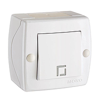 Вимикач одноклавішний, Mono Electric, Despina (білий), зовнішній