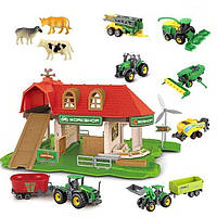 Набор Ферма с машинками-тракторами (дом-ферма 42х22х34 см, 7 машин, 6 животных, аксессуары) SQ 80122-1 AK