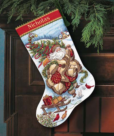08752 "Santa s Journey Stocking" набор для вышивания DIMENSIONS - фото 1 - id-p403117146