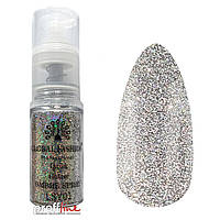 Спрей-пудра для омбре Global Fashion Quick Glitter Ombre Spray №LSY01 серебристая светоотражающая, 7.5 г