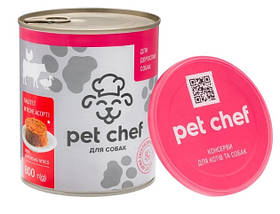 Вологий корм для дорослих собак Pet Chef паштет 800 г м'ясне асорті