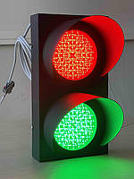 Светофор светодиодный LED 120мм 10ВТ 12-24В реверсивный двухсекционный пешеходный зеленый/красный
