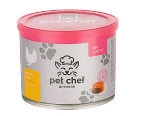 Вологий корм для кошенят Pet Chef м'ясний паштет 185 г з куркою