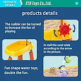 Столик пісочниця 2в1 (набір для піску, лійка, ківш, формочки, млин) HG 1126, фото 5
