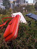 Червоний - жіночий гаманець - сумка-клатч для телефону, грошей та банківських карток, з довгим ремінцем, фото 2