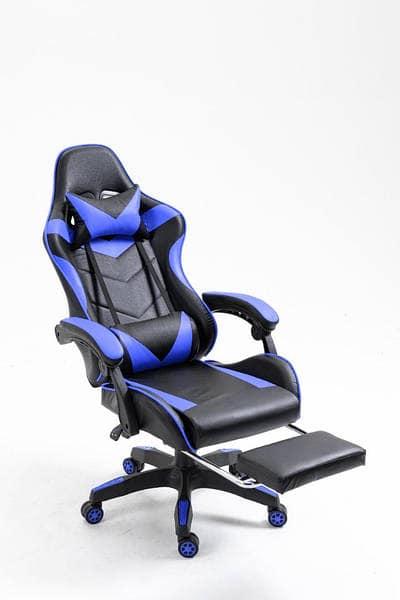 Кресло игровое геймерское VECOTTI GT компьютерное c подставкой для ног офисное раскладное для дома cинее - фото 3 - id-p1994036279