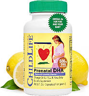 ChildLife Essentials, Пренатальная добавка с ДГК, натуральный лемонный вкус, 500 мг, 30 мягких желатиновых кап
