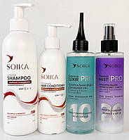 Набір для жирного волосся 4в1 Soika Зміцнення та об'єм 900 мл