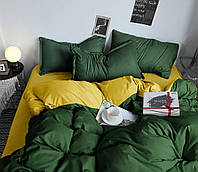 Постільна білизна бязь голд двоспальне жовтий+зелений
