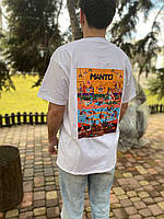 Мужская футболка Manto Gym белая хлопковая Манто с принтом (G)