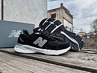 Мужские кроссовки New Balance 990v3 USA Black White черные с белым