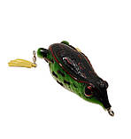 3D Гумова поверхнева Жаба Незачіпляйка вага 25г/12 см Селіконова приманка на щуку, фото 5