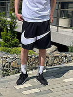 Мужские спортивные шорты Nike Big Swoosh черные Найк Биг Свуш повседневные на лето (G)