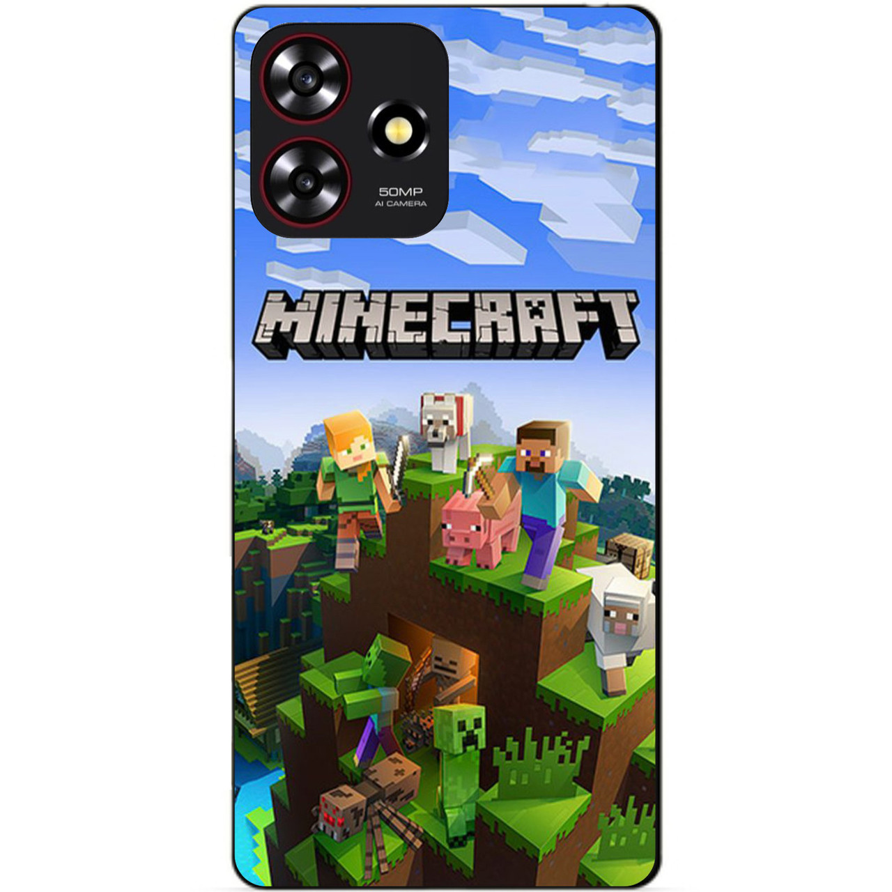 Силіконовий чохол бампер для ZTE Blade A73 з малюнком Minecraft Майнкрафт