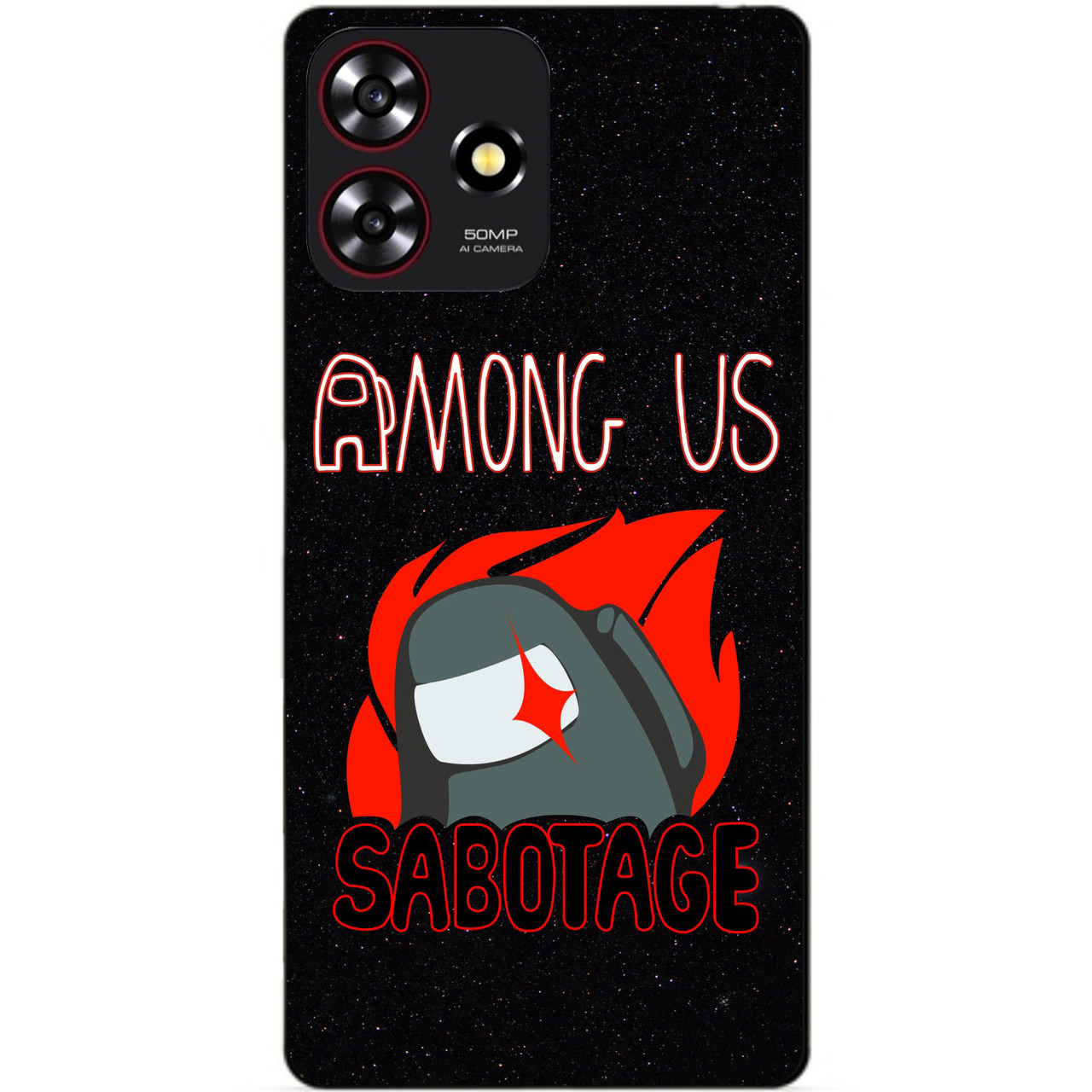Силіконовий чохол бампер для ZTE Blade A73 з малюнком Among Us Амонг Ас Саботаж