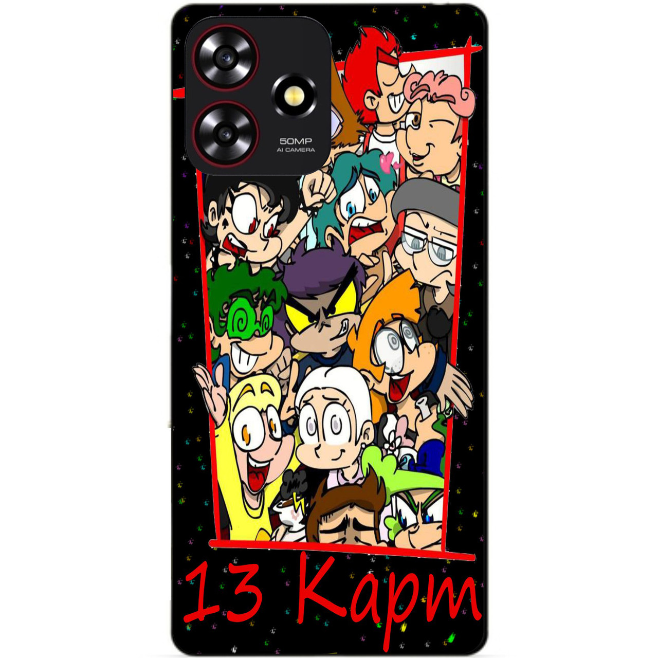 Силіконовий чохол бампер для ZTE Blade A73 коміксів 13 карток