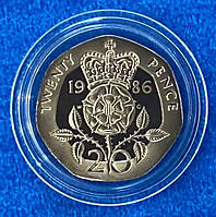 Монета Великобритании 20 пенсов 1986 г. Пруф из набора