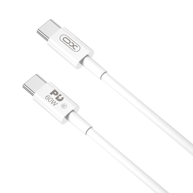 USB XO PD, Type-C to Type-C Кабель білий (White), 1m, 60W (NBQ231B), фото 1