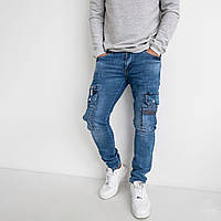 Мужские стильные джинсы с карманами, качественный котон, синего цвета, Турция, 31 р.