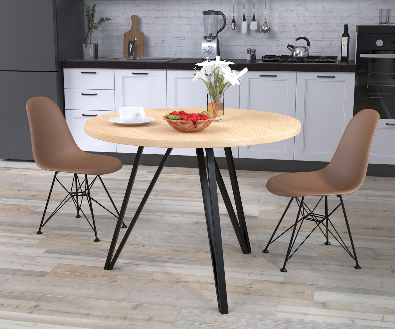 Обідній стіл IdealMebel Ліма, стіл у вітальню, кухню, круглий стіл, фото 1