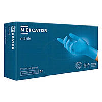 Рукавички нітрилові Mercator Nitrile неопудренні S (100 шт/пач), блакитні