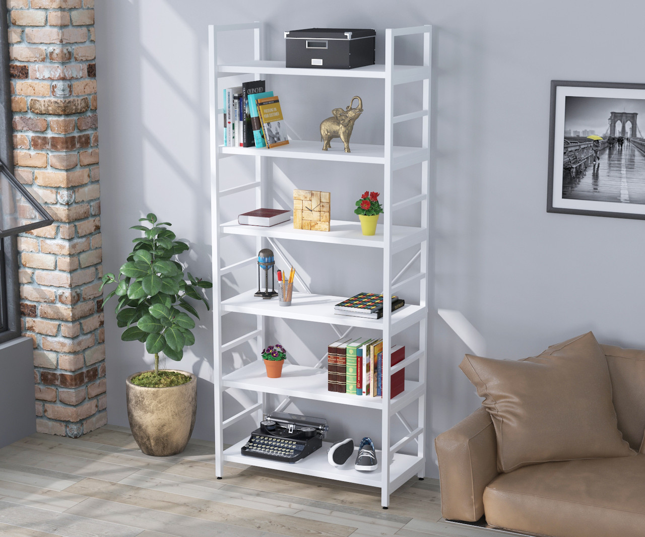 Офісний стелаж IdealMebel L-190 New, стелаж для книг, документів, стелаж для дому, полиці для речей
