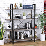 Офісний стелаж IdealMebel Сінгл-4-1350, стелаж для книг, документів, стелаж для дому, полиці для речей, фото 3