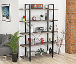 Офісний стелаж IdealMebel Сінгл-5-1350, стелаж для книг, документів, стелаж для дому, полиці для речей, фото 3