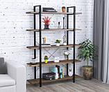 Офісний стелаж IdealMebel Сінгл-5-1350, стелаж для книг, документів, стелаж для дому, полиці для речей, фото 4