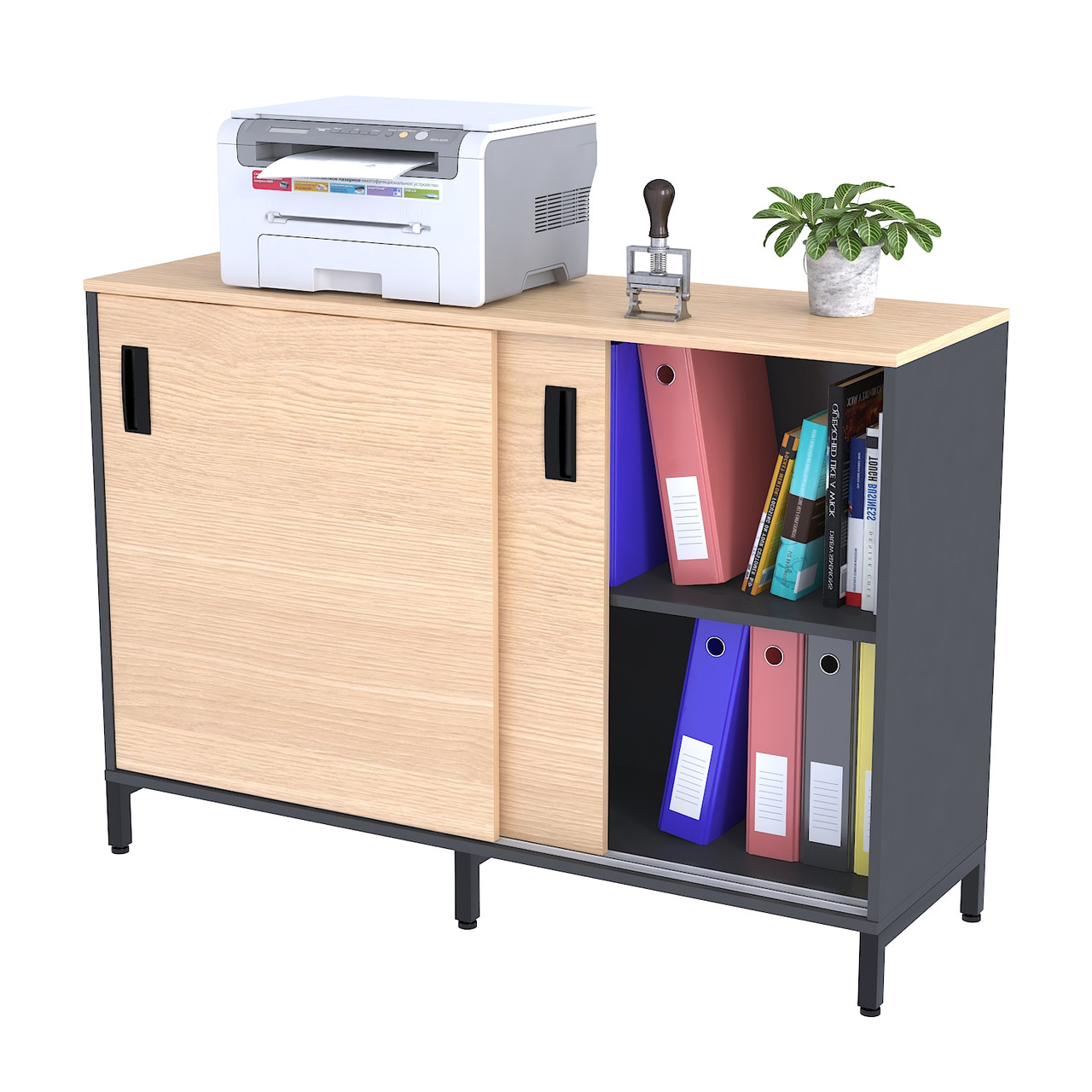 Тумба офісна IdealMebel LS-1200-830, тумба у вітальню, спальню, офіс, тумба офісна з розсувними фасадами, фото 1