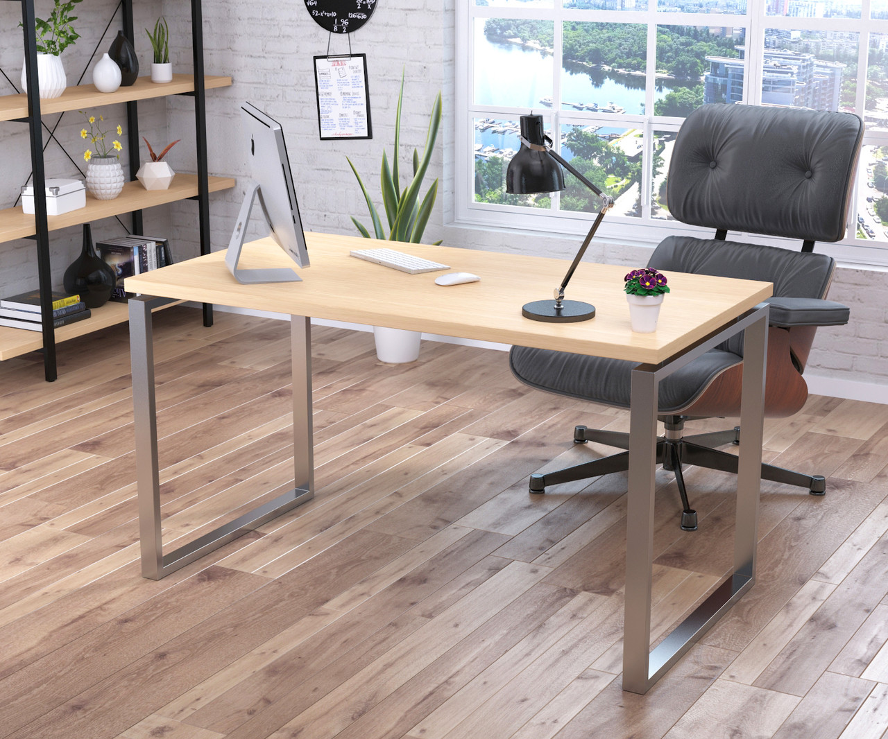Стіл IdealMebel Q-135-32, письмовий стіл loft, комп'ютерний стіл loft, стіл в офіс, будинок, фото 1