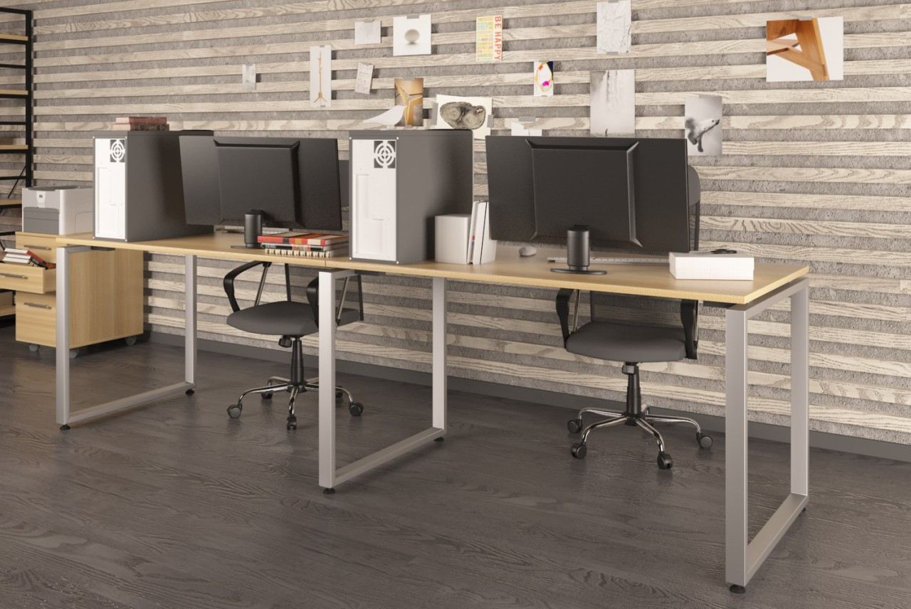 Стіл подвійний IdealMebel Q-135-2, письмовий стіл loft з ящиками, комп'ютерний стіл loft, стіл в офіс, будинок, фото 1