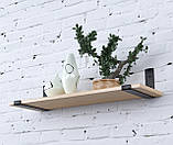 Настінна полиця IdealMebel J-68-16, навісна полиця, книжкова полиця loft, декоративна полиця в кімнату, будинок., фото 2