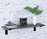 Настінна полиця IdealMebel Z-68-16, навісна полиця, книжкова полиця loft, декоративна полиця в кімнату, будинок., фото 4