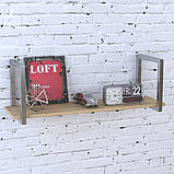 Настінна полиця IdealMebel PL1-92-16, навісна полиця, книжкова полиця loft, декоративна полиця в кімнату, будинок., фото 5