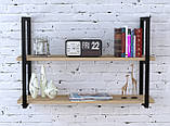 Настінна полиця IdealMebel PL2-112-16, навісна полиця, книжкова полиця loft, декоративна полиця в кімнату, будинок., фото 3