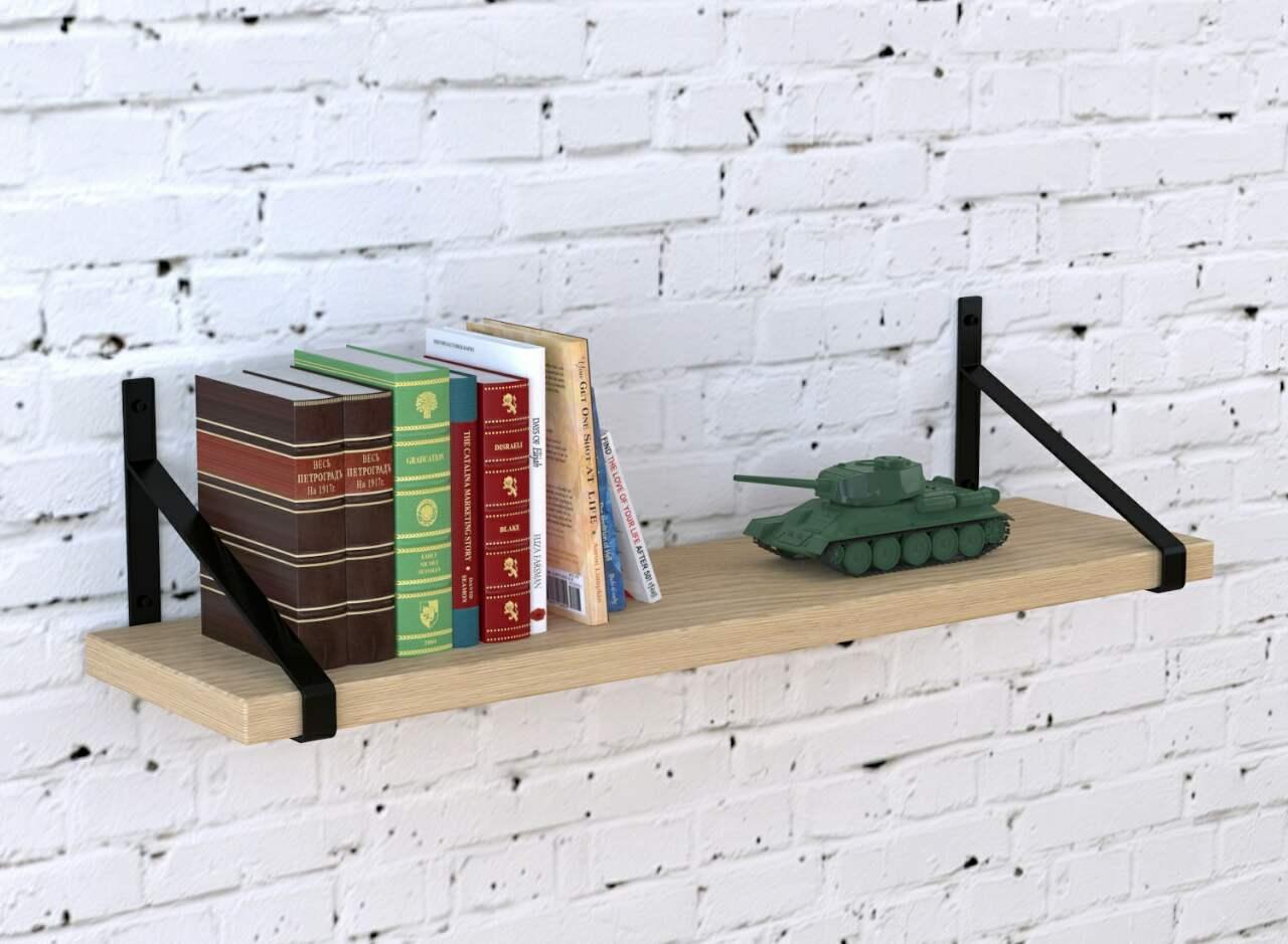 Настінна полиця IdealMebel PL3-92-32, навісна полиця, книжкова полиця loft, декоративна полиця в кімнату, будинок., фото 1